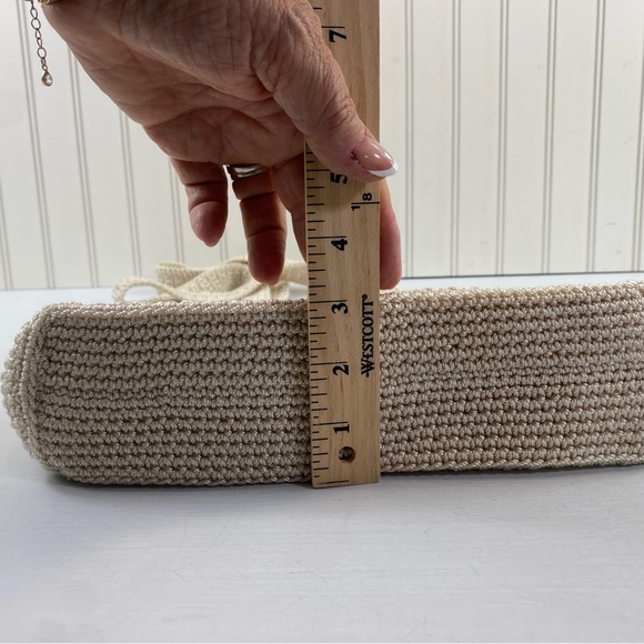 The SAK Ivory Crochet Zip‎ Top Shoulder Handbag Purse Bag - Picture 9 of 14